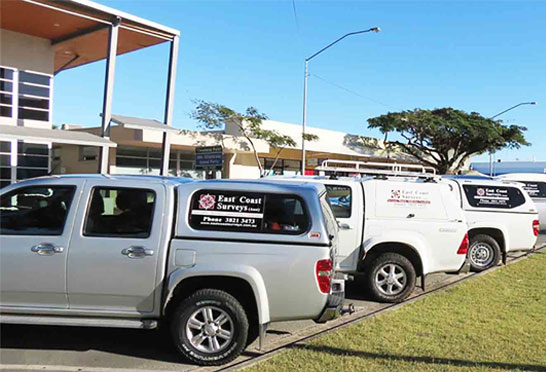 Our 4wd vehicles outside Capalaba office