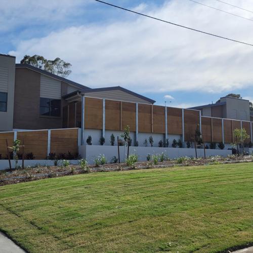 Street view of completed townhouse