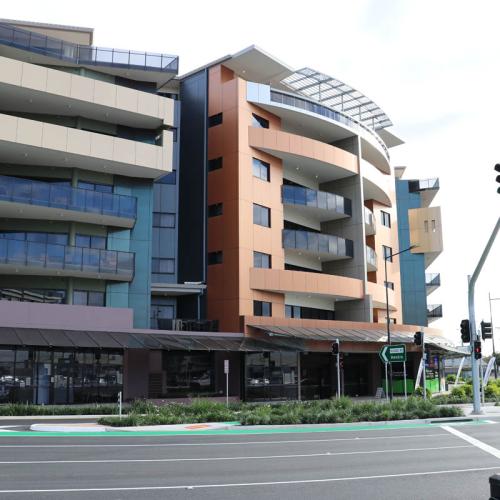 Front view from the corner of Kingsford Smith Drive and Nudgee Road.