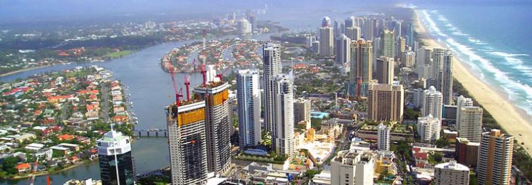 Gold Coast city skyline aerial