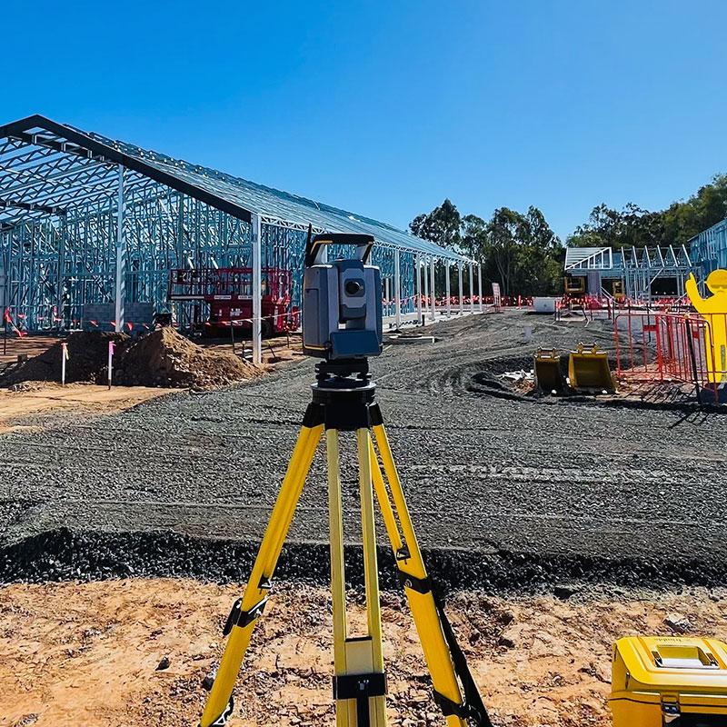 Surveyor station in front of new redland Bay School
