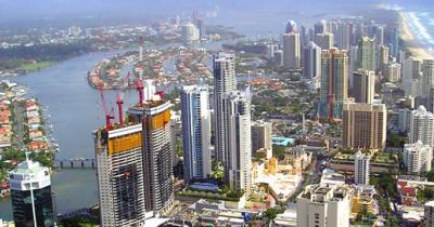 Gold Coast city skyline aerial