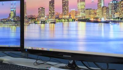 Closeup of computer at our office