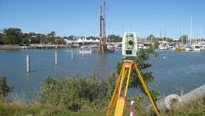 Surveying the Scarbough Marina extension
