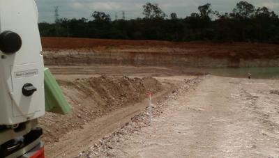 Surveying a Brisbane development in construction